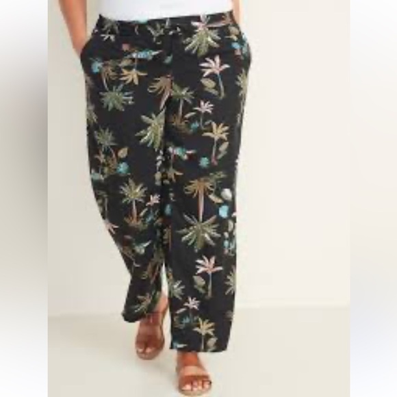 Linen blend wide leg pants - Picture 2 of 6